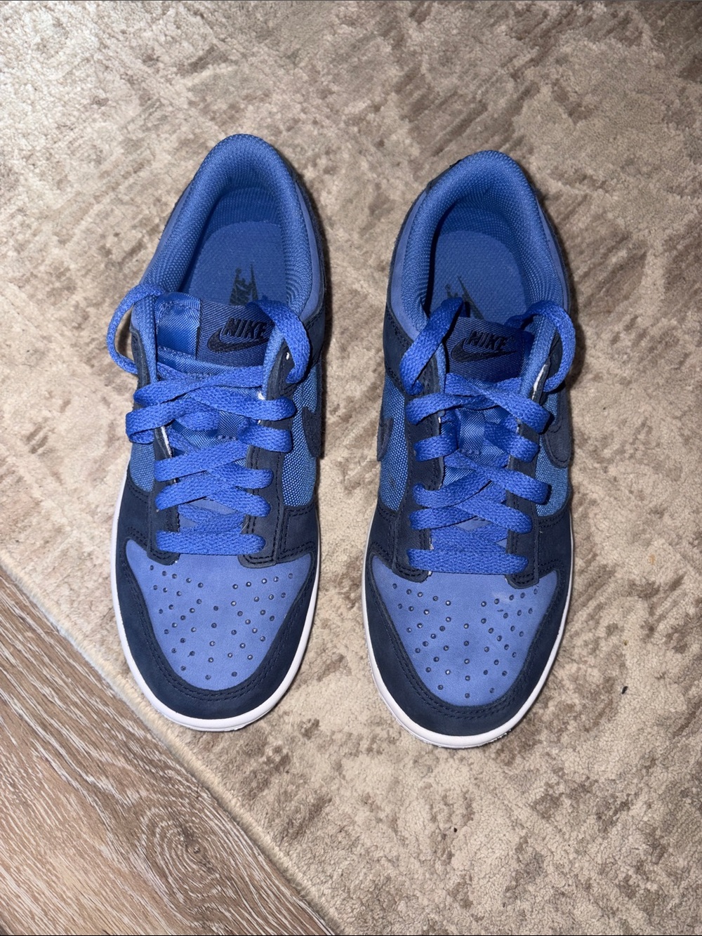Nike Kids Two-Tone Blue Low-Top Sneakers